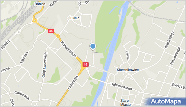 Oświęcim, Jesionowa, mapa Oświęcimia
