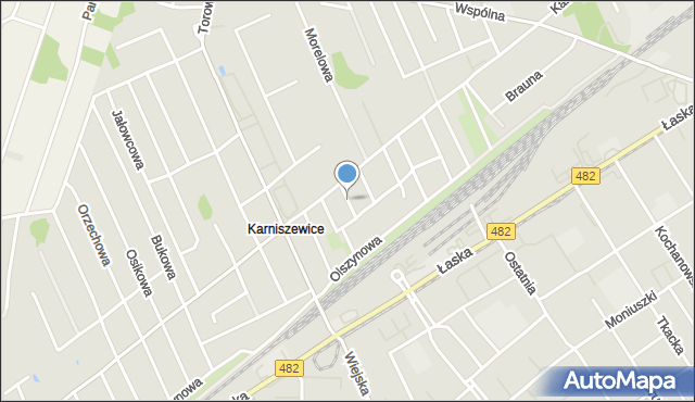 Pabianice, Jesionowa, mapa Pabianic