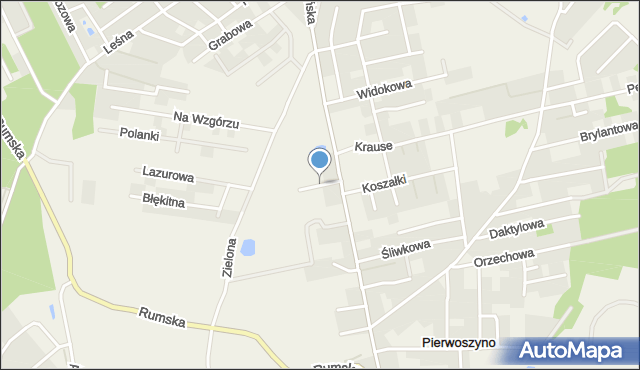 Pierwoszyno, Jeżynowa, mapa Pierwoszyno