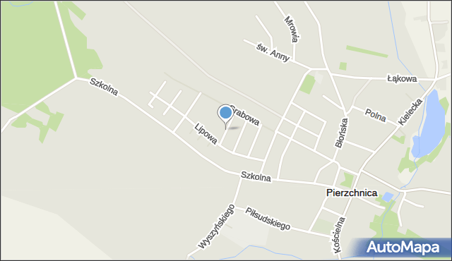 Pierzchnica powiat kielecki, Jesionowa, mapa Pierzchnica powiat kielecki