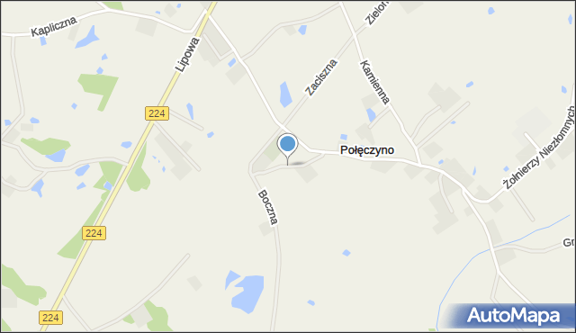 Połęczyno, Jesienna, mapa Połęczyno