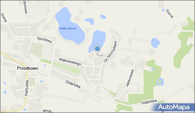 Przodkowo, Jeziorna, mapa Przodkowo