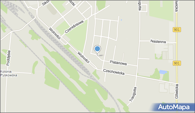 Pyskowice powiat gliwicki, Jesionowa, mapa Pyskowice powiat gliwicki