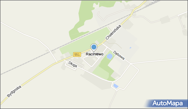 Raciniewo gmina Unisław, Jesionowa, mapa Raciniewo gmina Unisław