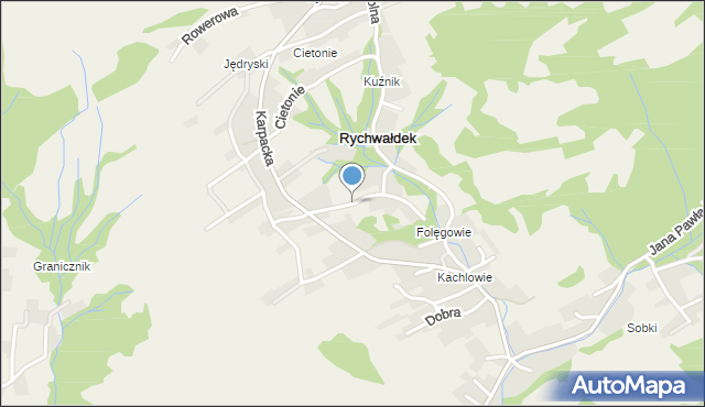 Rychwałdek, Jędryski, mapa Rychwałdek