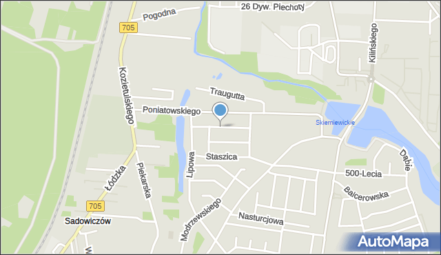 Skierniewice, Jeżewskiego Kazimierza, mapa Skierniewic
