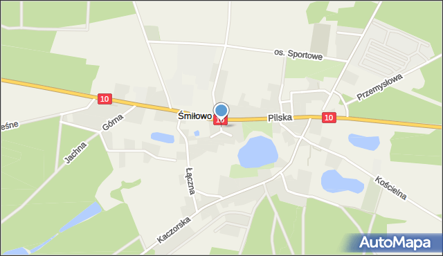 Śmiłowo gmina Kaczory, Jeziorna, mapa Śmiłowo gmina Kaczory