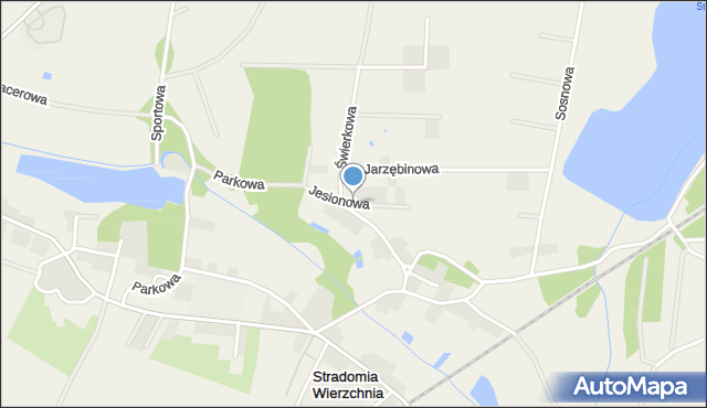 Stradomia Wierzchnia, Jesionowa, mapa Stradomia Wierzchnia