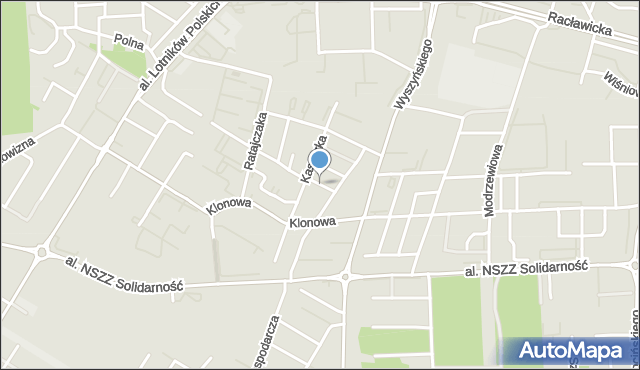 Świdnik, Jesionowa, mapa Świdnika