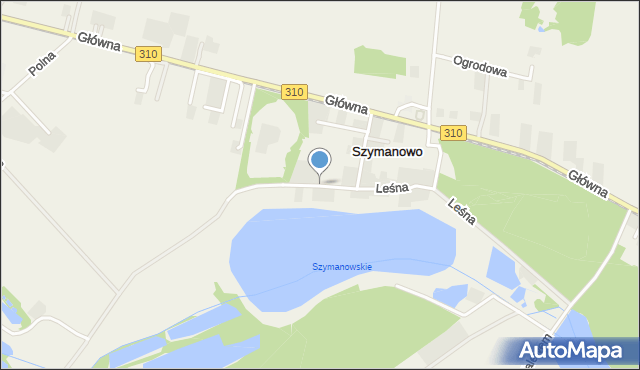 Szymanowo gmina Śrem, Jeziorna, mapa Szymanowo gmina Śrem