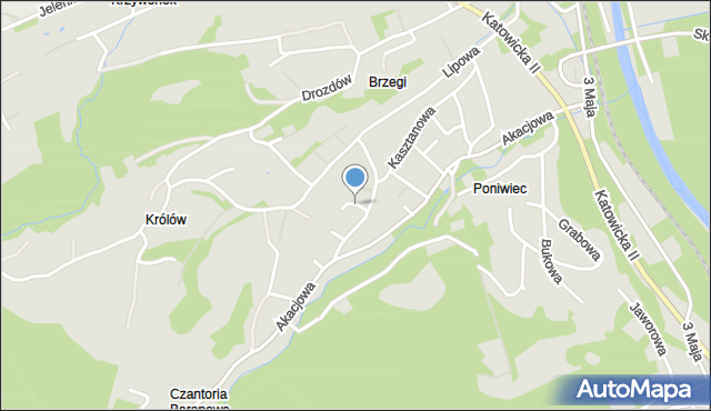 Ustroń powiat cieszyński, Jesionowa, mapa Ustroń powiat cieszyński