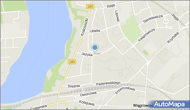 Wągrowiec, Jeżyka, mapa Wągrowiec