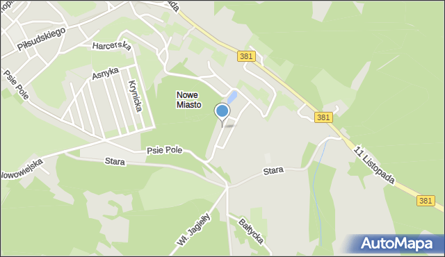 Wałbrzych, Jesienna, mapa Wałbrzycha