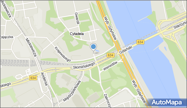 Warszawa, Jeziorańskiego Jana, mapa Warszawy