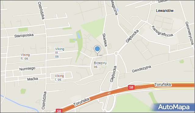 Warszawa, Jesiennych Liści, mapa Warszawy