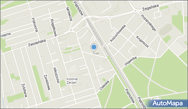 Warszawa, Jeżynowa, mapa Warszawy