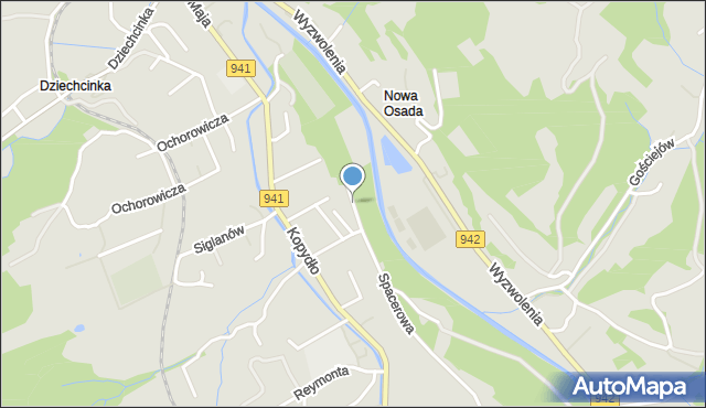 Wisła, Jesionowa, mapa Wisła