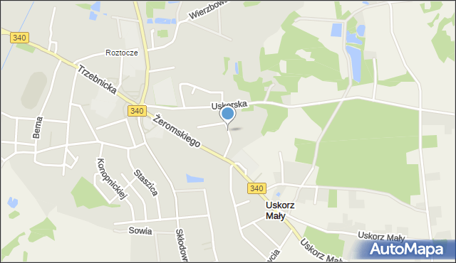 Wołów, Jesionowa, mapa Wołów