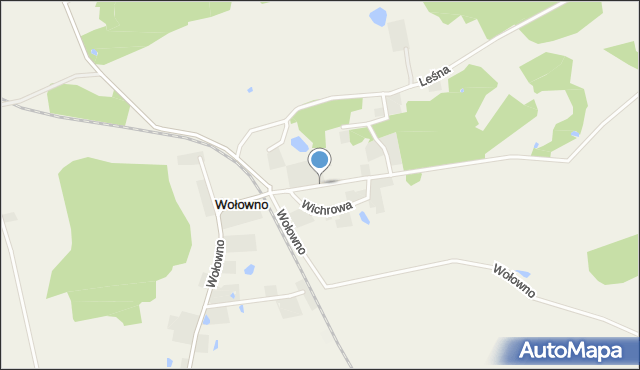 Wołowno, Jeziorna, mapa Wołowno