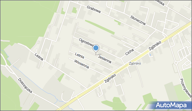 Zagrody gmina Nowiny, Jesienna, mapa Zagrody gmina Nowiny