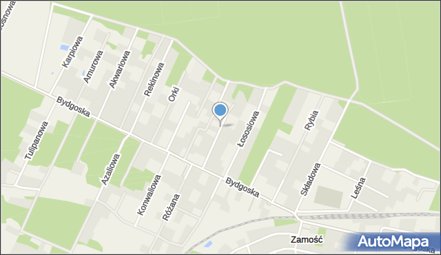 Zamość gmina Szubin, Jesiotrowa, mapa Zamość gmina Szubin