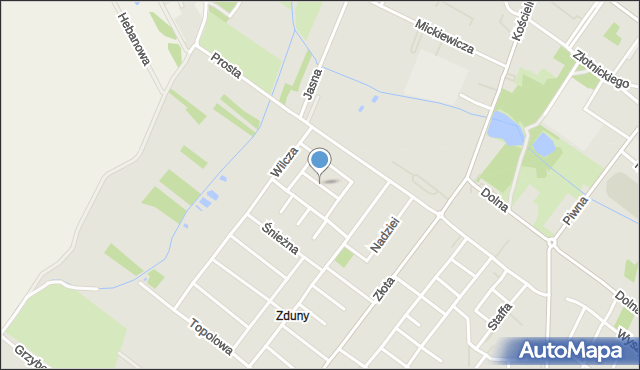 Zduńska Wola, Jedności, mapa Zduńska Wola