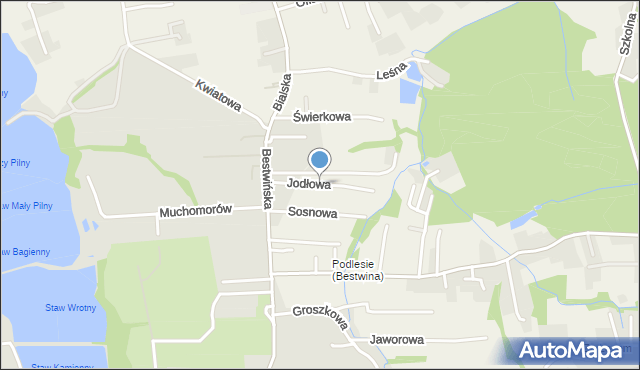 Bestwina, Jodłowa, mapa Bestwina