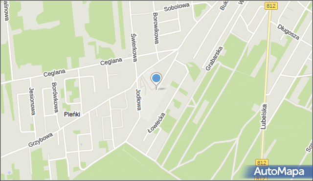 Biała Podlaska, Jodłowa, mapa Białej Podlaskiej