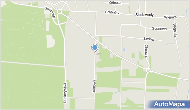 Bielsk Podlaski, Jodłowa, mapa Bielsk Podlaski