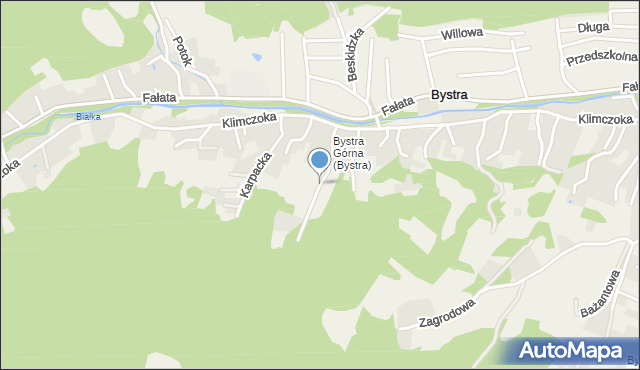 Bystra gmina Wilkowice, Jodłowa, mapa Bystra gmina Wilkowice