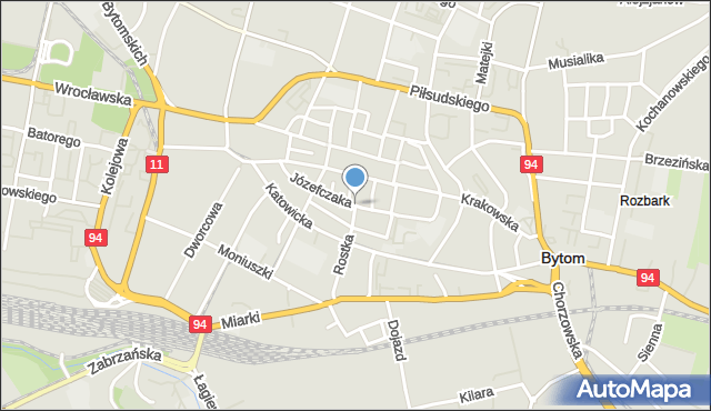 Bytom, Józefczaka Antoniego, mapa Bytomia