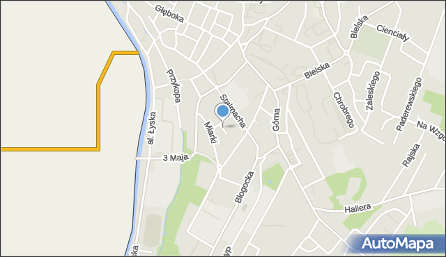 Cieszyn, Jordana Henryka, mapa Cieszyna