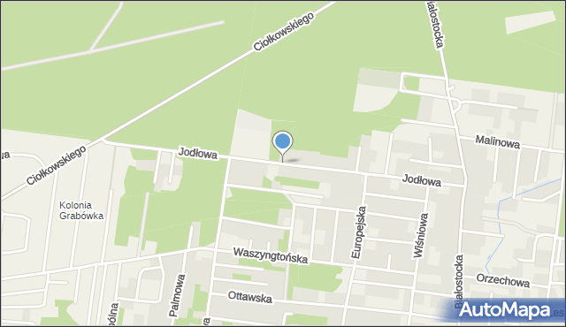Grabówka gmina Supraśl, Jodłowa, mapa Grabówka gmina Supraśl