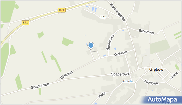 Grębów powiat tarnobrzeski, Jodłowa, mapa Grębów powiat tarnobrzeski