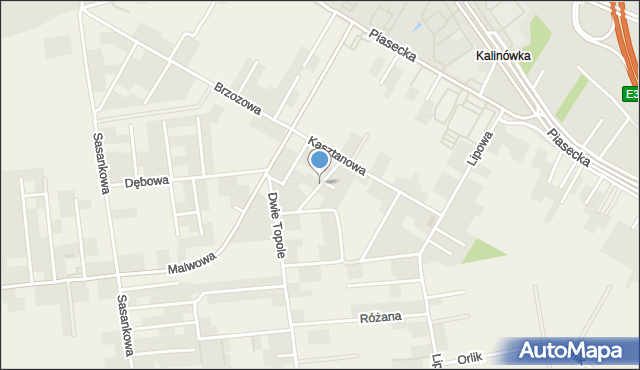 Kalinówka gmina Głusk, Jodłowa, mapa Kalinówka gmina Głusk