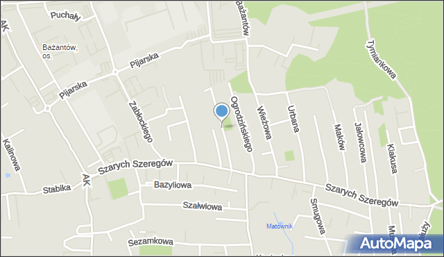 Katowice, Jordan-Łowińskiej Wandy, mapa Katowic