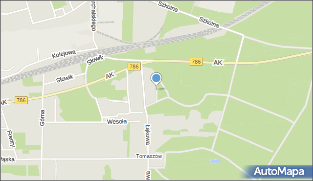 Koniecpol, Jodłowa, mapa Koniecpol