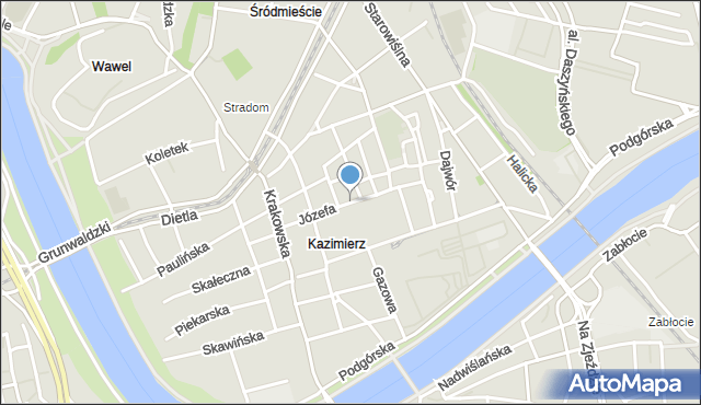 Kraków, Józefa, mapa Krakowa