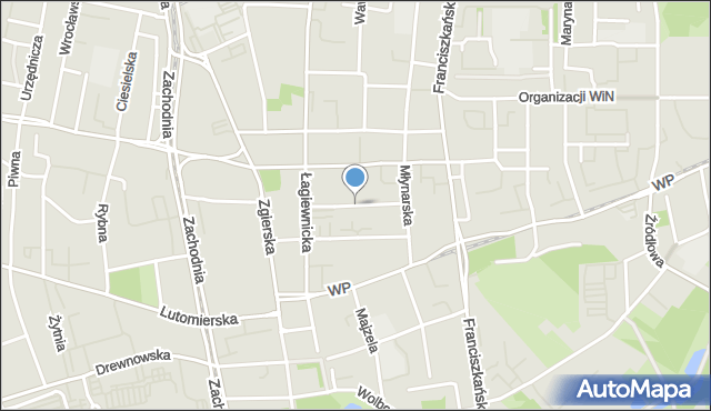 Łódź, Joselewicza Berka, płk., mapa Łodzi