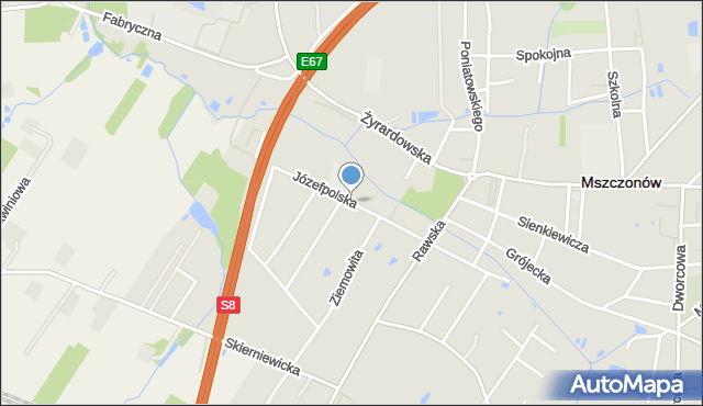 Mszczonów, Józefpolska, mapa Mszczonów