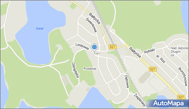 Olsztyn, Jodłowa, mapa Olsztyna