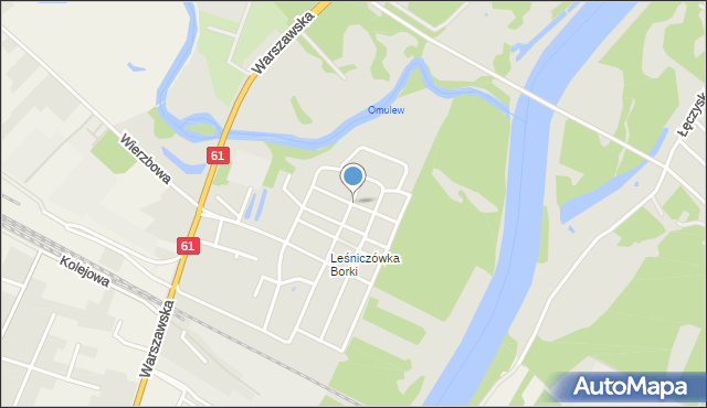 Ostrołęka, Jodłowa, mapa Ostrołęka