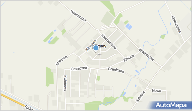 Psary gmina Przykona, Jodłowa, mapa Psary gmina Przykona