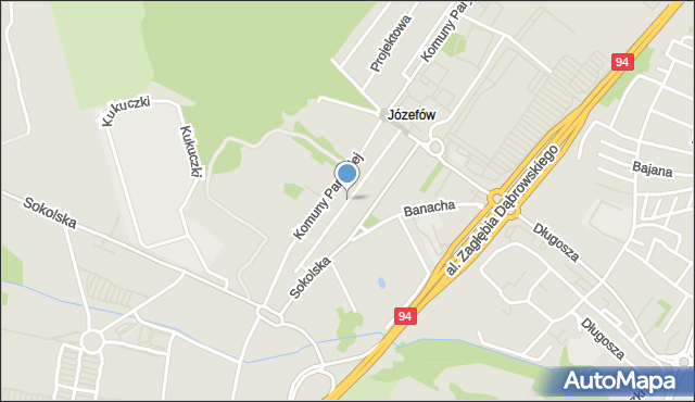 Sosnowiec, Józefowska, mapa Sosnowca