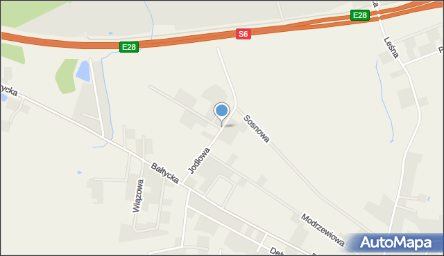 Stare Bielice gmina Biesiekierz, Jodłowa, mapa Stare Bielice gmina Biesiekierz