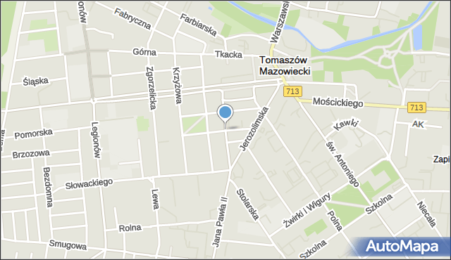 Tomaszów Mazowiecki, Joselewicza Berka, płk., mapa Tomaszów Mazowiecki