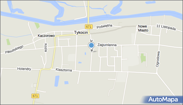 Tykocin, Jordyka, mapa Tykocin