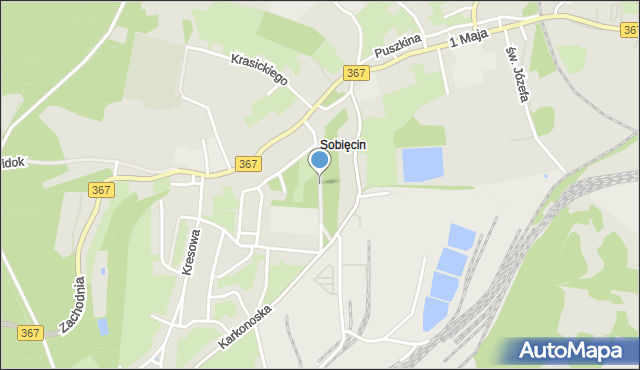 Wałbrzych, Jordana Henryka, mapa Wałbrzycha