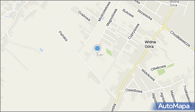 Widna Góra, Jodłowa, mapa Widna Góra