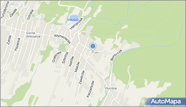 Wilkowice powiat bielski, Jodłowa, mapa Wilkowice powiat bielski